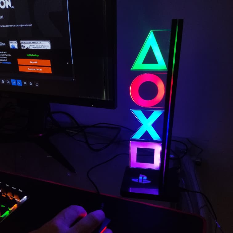 Luminária de Mesa Gamer LED Playstation Xbox Nintendo