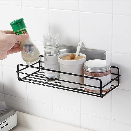 Prateleira Suporte para Banheiro 27x5,5x10,5cm Cozinha Sala Prateleira Adesiva Organizador Multiuso Universal