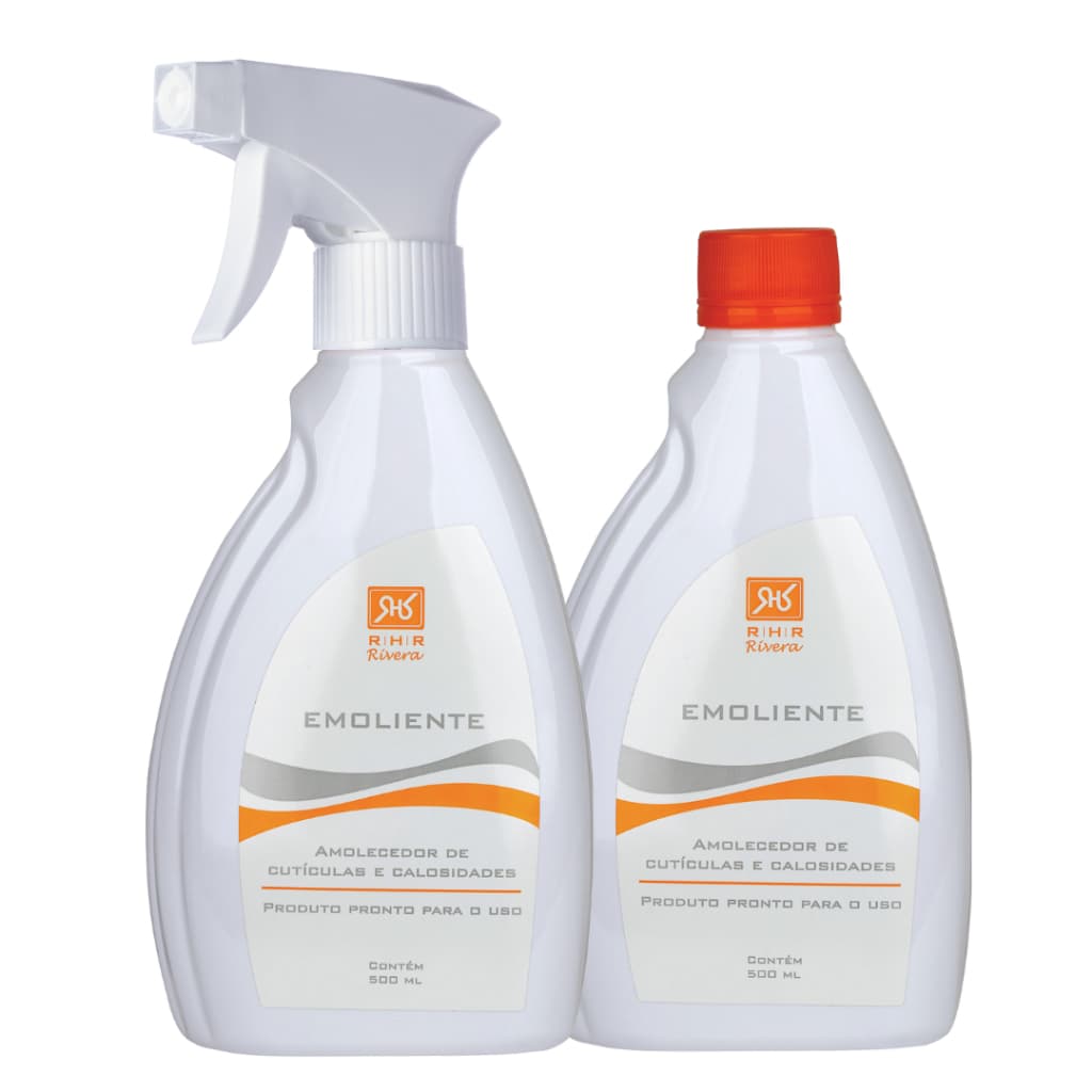 Kit 2 Emoliente 500ml Amolecedor De Cutículas E Calosidades com 1 Válvula
