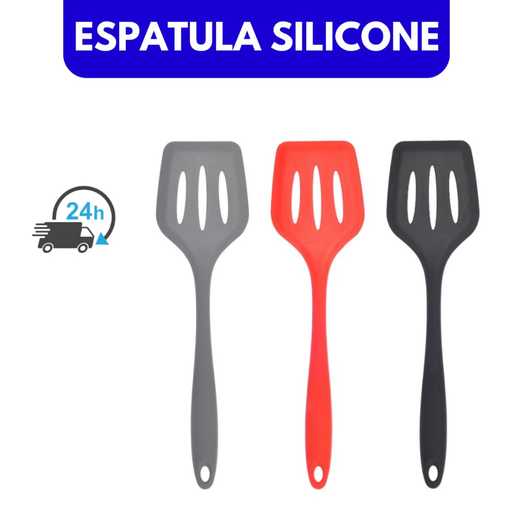 Espatula de Silicone Vazada Grande Cozinha Utensilio