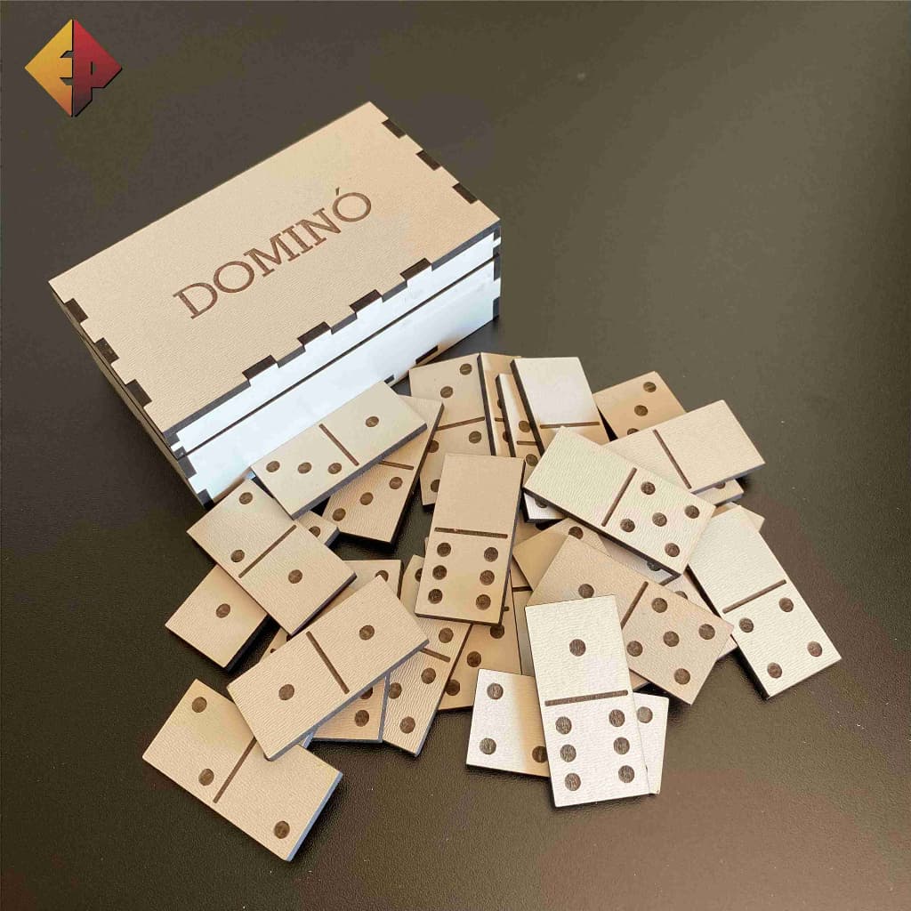 Jogo de Dominó com Caixa em MDF Branco - Jogos Educativos, Tabuleiro, Dominó, Jogos, Brinquedo