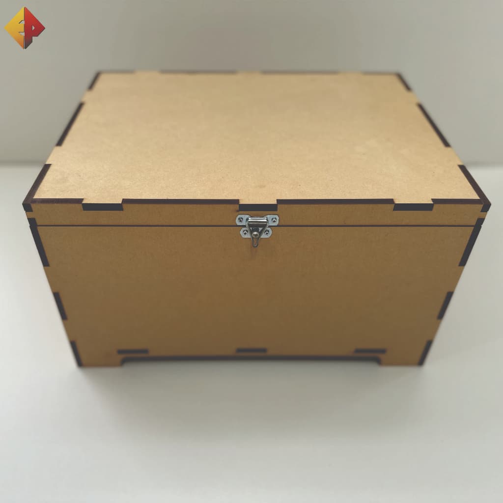 Caixa Baú MDF CRU 6mm com fecho e dobradiça 3 tamanhos - MDF 6mm, Caixa Grande, Caixa Média, Caixa Pequena, Caixa Baú, Frasqueira.