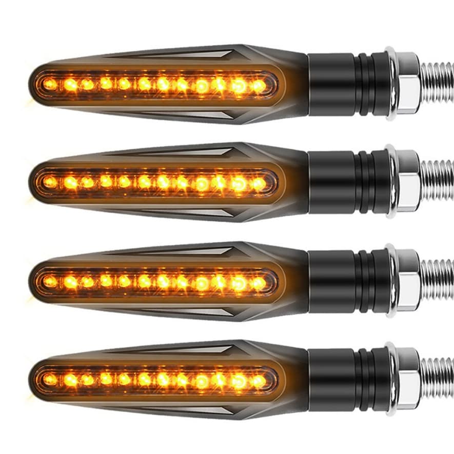 Pisca Seta Para Moto Universal LED Sequencial Esportivo 12v Slim Lente Fumê