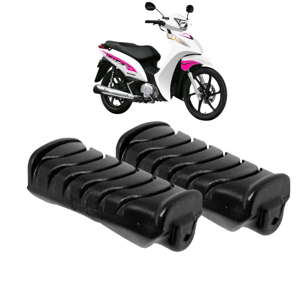Par Borracha Acessório Estribo Biz 11/22 Honda125 Pedaleira Motos Motoqueiro Motoboy