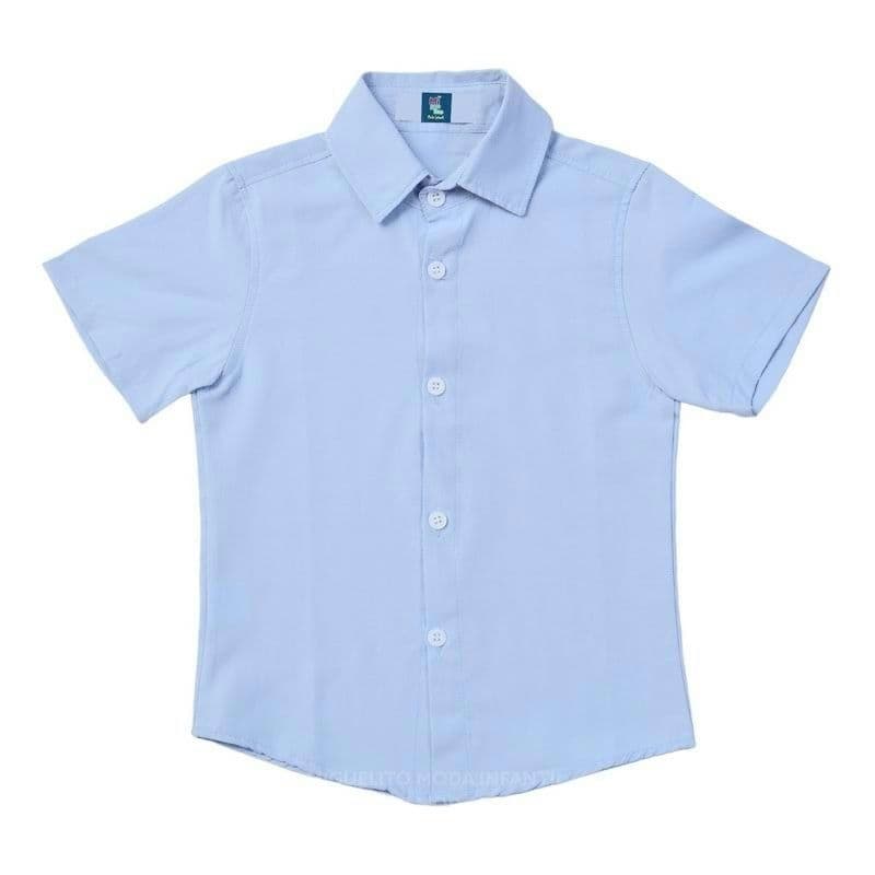 CAMISA JUVENIL/INFANTIL/BEBE SOCIAL MANGA CURTA MASCULINA/ MENINO . BRANCA /AZUL  E ESTAMPADA