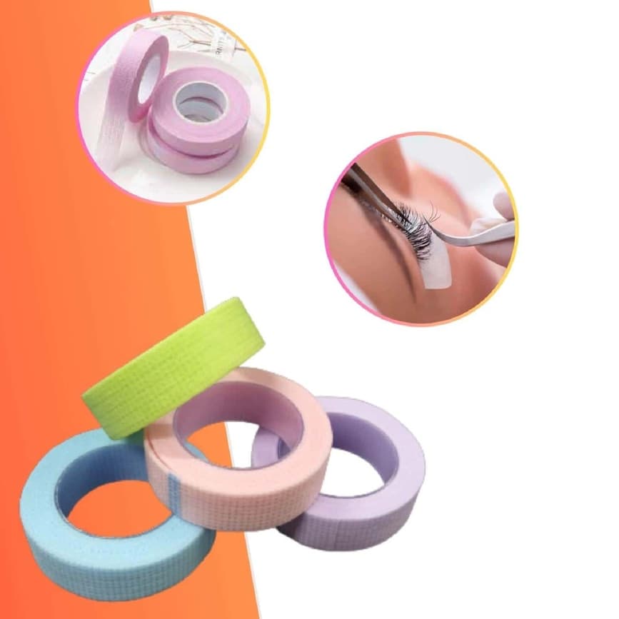 Fita Transpore Fixadora Macia Para Aplicação Perfeita de Cíliios Colorida 9M