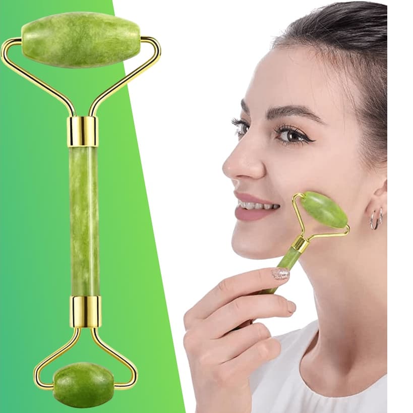 Rolinho Pedra De Jade Facial Massageador Anti Rugas E Olheiras Skin Care