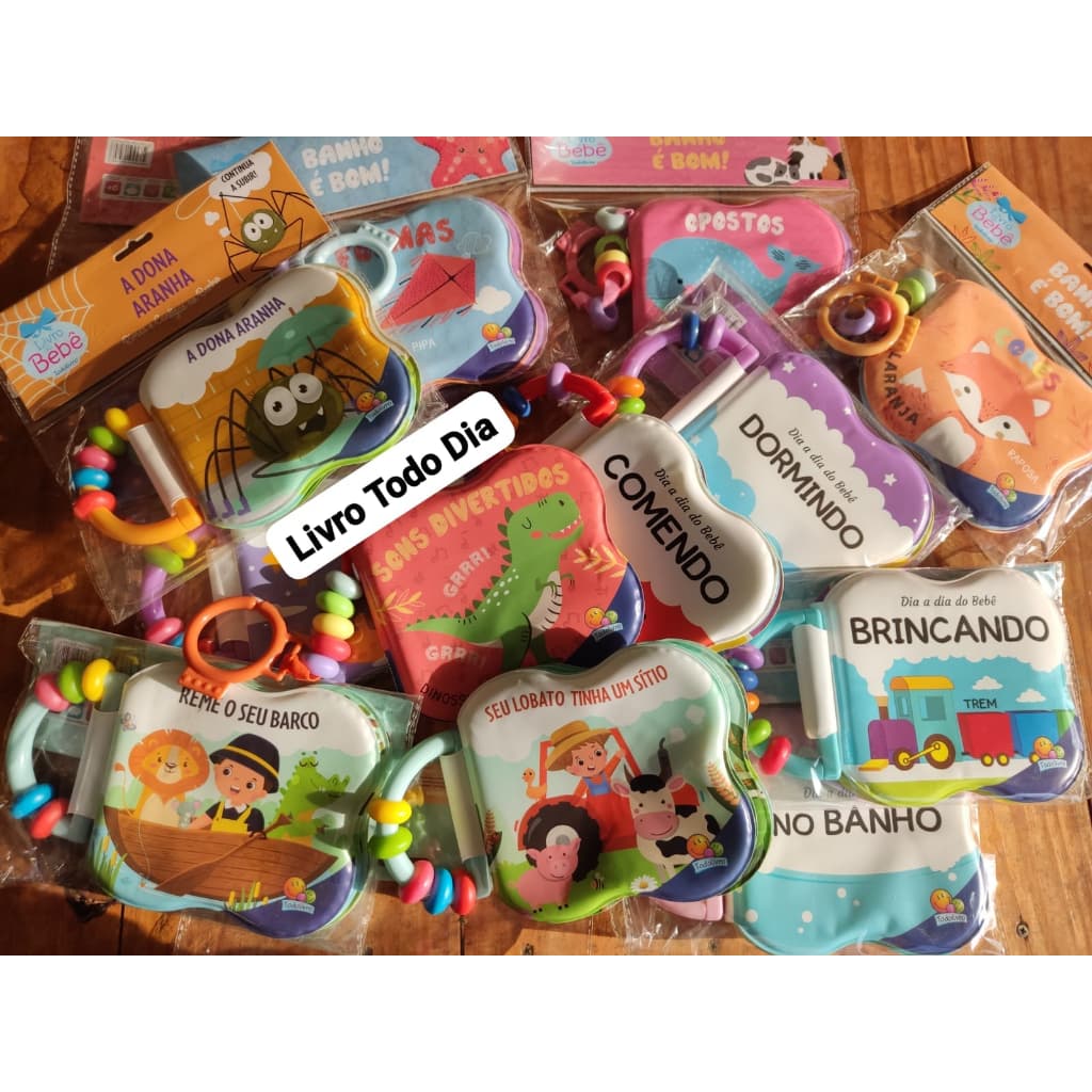 Saldão de Livros de Banho com Chocalho para bebês-Todolivro