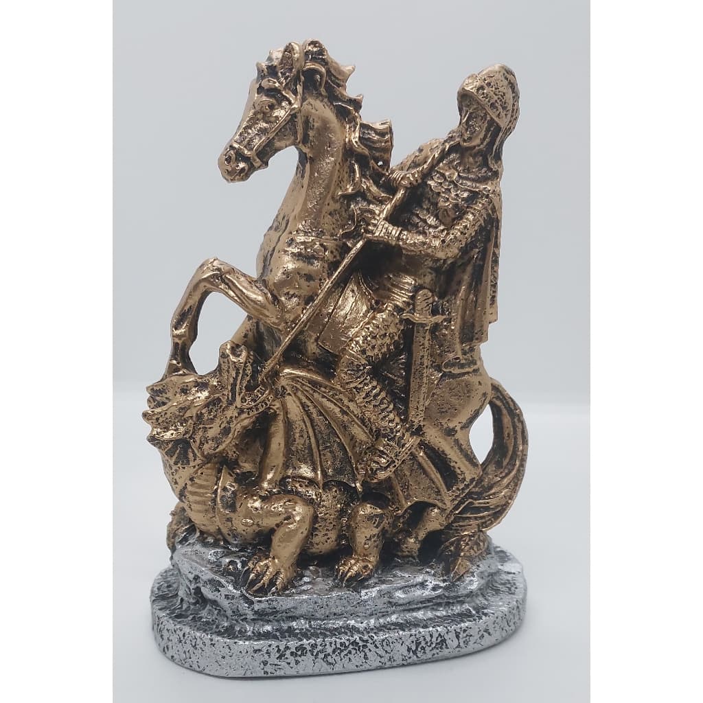 Imagem de São Jorge Resina Estatueta Católica Religiosa