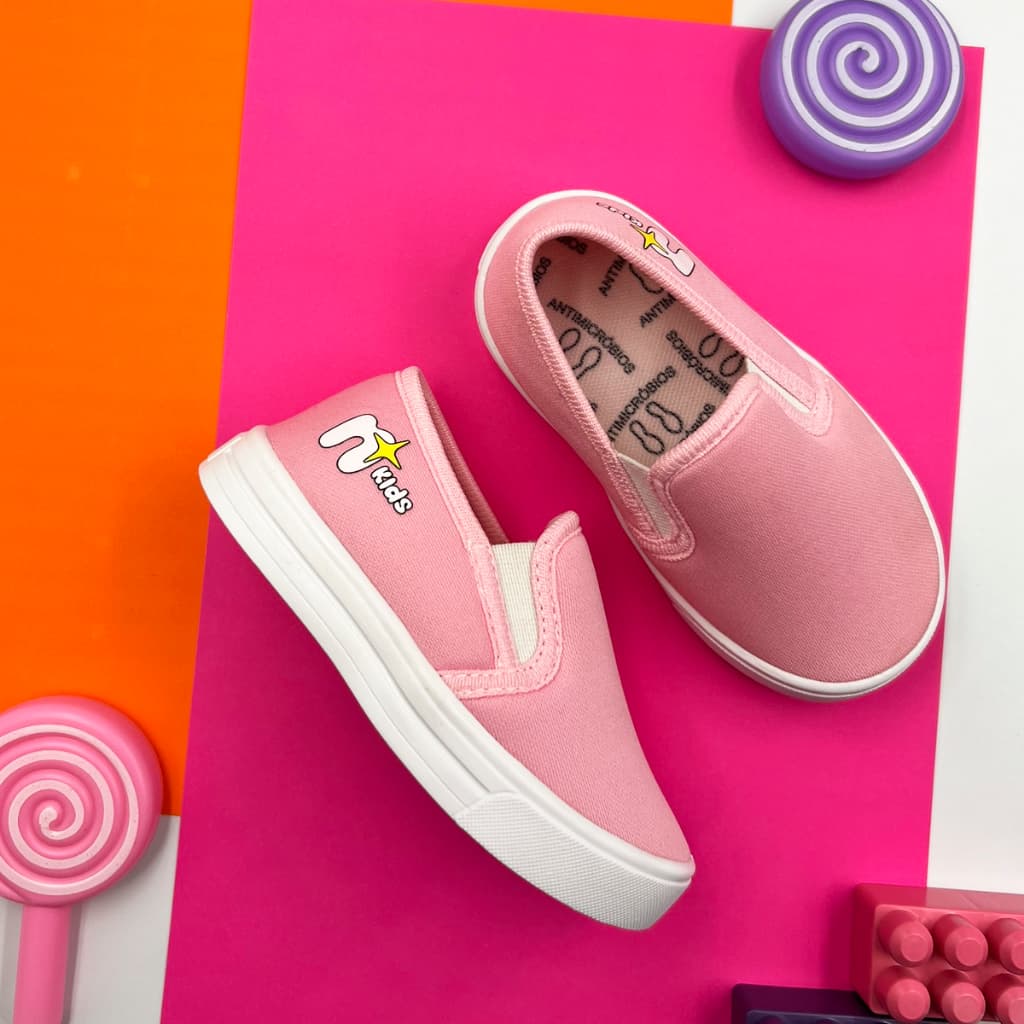 Tênis Iate Calce Fácil Slip On Infantil Confortável Escolar Menino e Menina