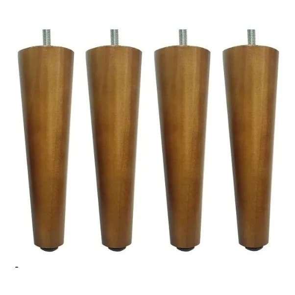 KIT 4 PÉ PALITO 30 CM MADEIRA MACIÇA CASTANHO Para Poltrona Puff Rack Móveis- ENVIA BRASIL