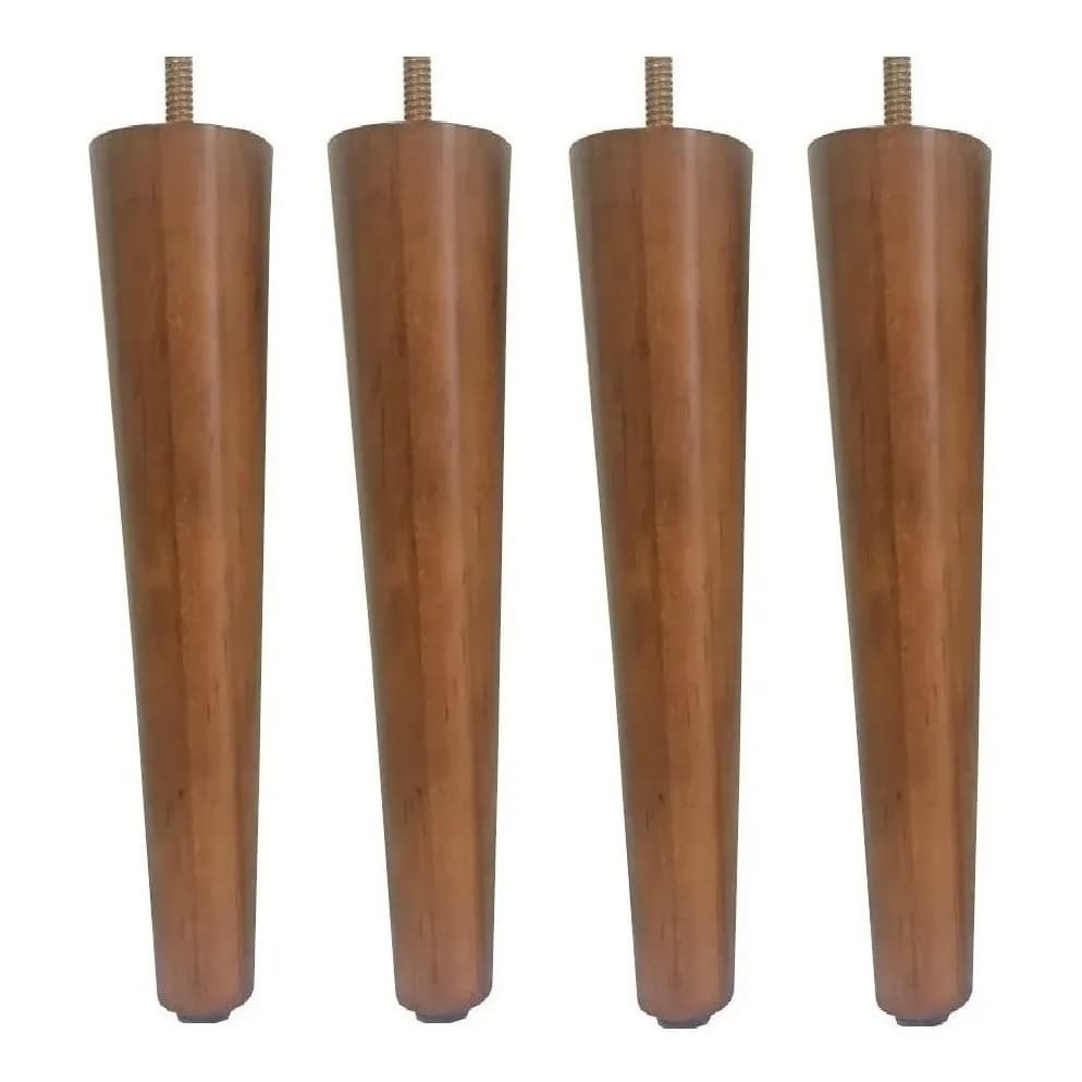 Pé Palito de 30cm Castanho Kit com 4 Peças