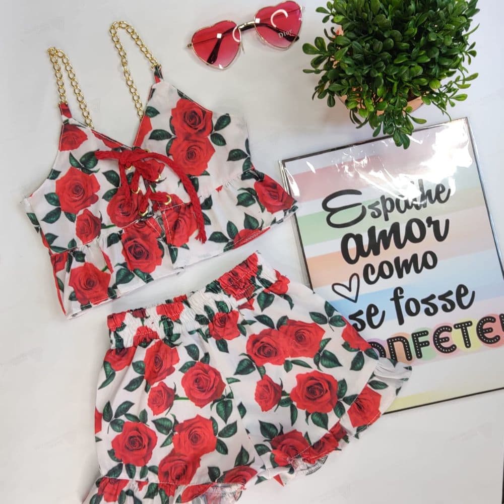 Conjunto infantil  short+ blusa  roupa infantil final de ano natal moda verão bloguerinha