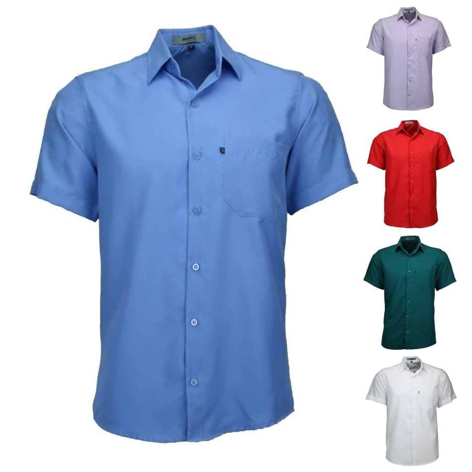 Camisa Social Masculina Amil Premium Manga Curta E Bolso