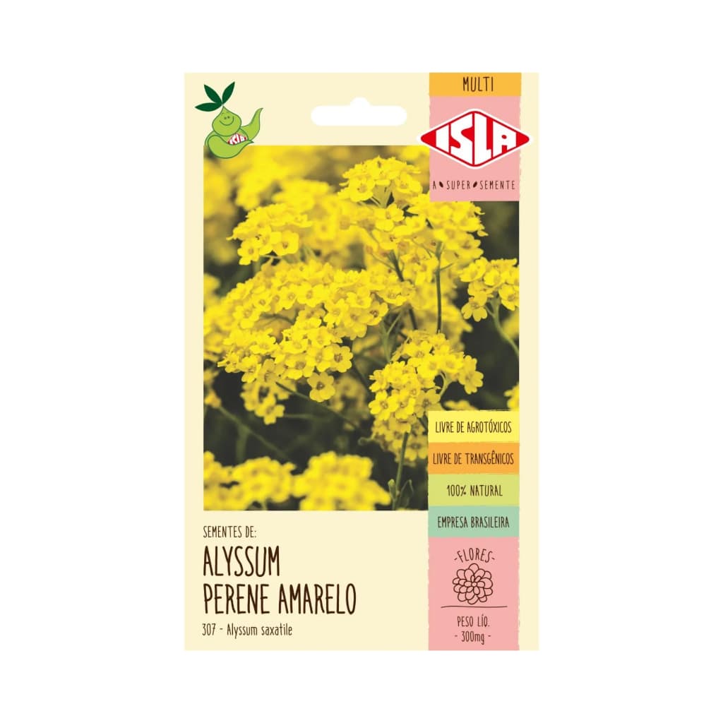 200 Sementes DE Flor ALYSSUM PERENE AMARELO - FLOR CESTO DE OURO - FLOR DE MEL (11773)