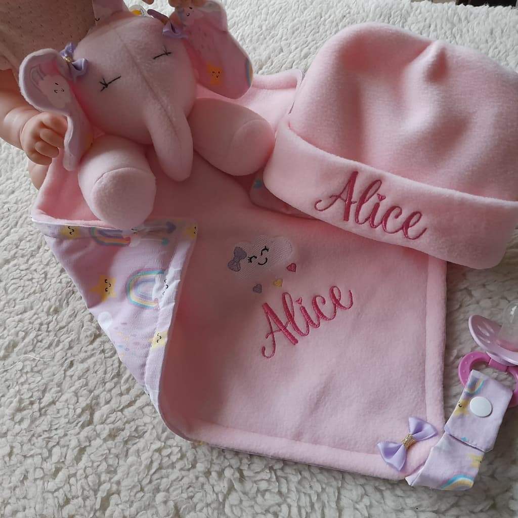 Naninha personalizada + toquinha Menina