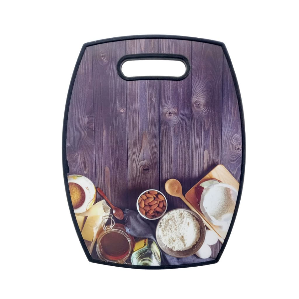 Tabua Corte Grande Cozinha Carne Legumes Estampada 38x30 Com Borda