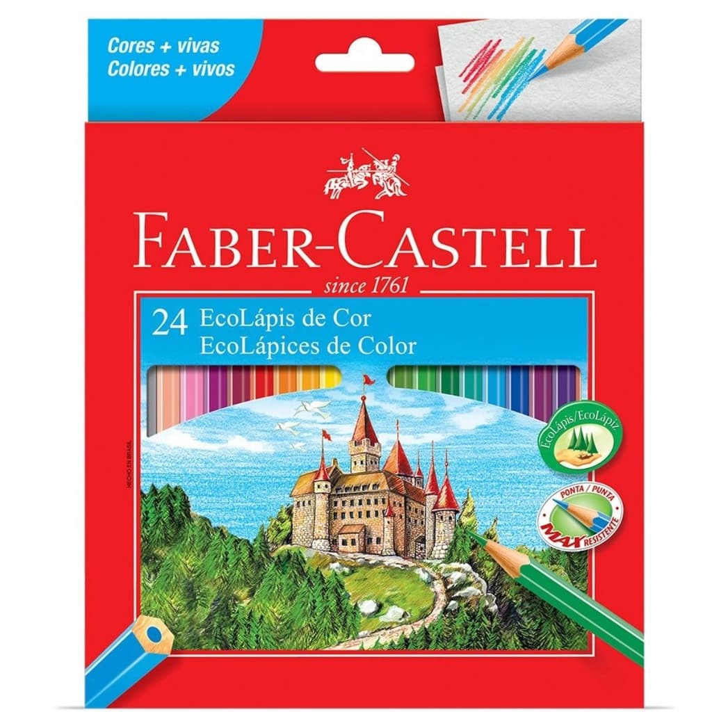 Caixa de lapis de cor 24 cores EcoLápis Faber Castell