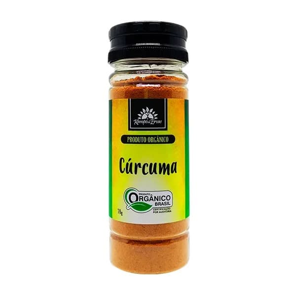 Cúrcuma em Pó Orgânica Certificada 70g | Kampo De Ervas 100% Pura