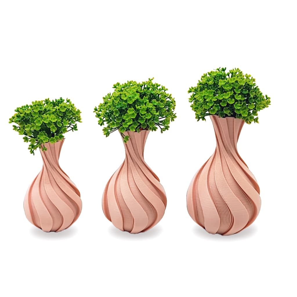 Vasos Jarros Espirais Decorativos Com Plantas Artificiais