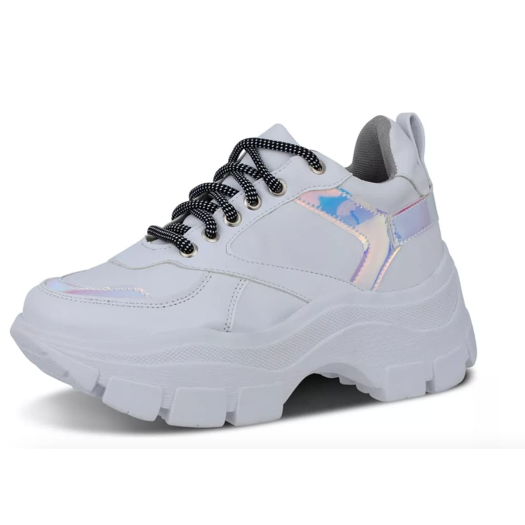 Tênis Sneaker Plataforma Tratorada Branco Furta Cor Promoção