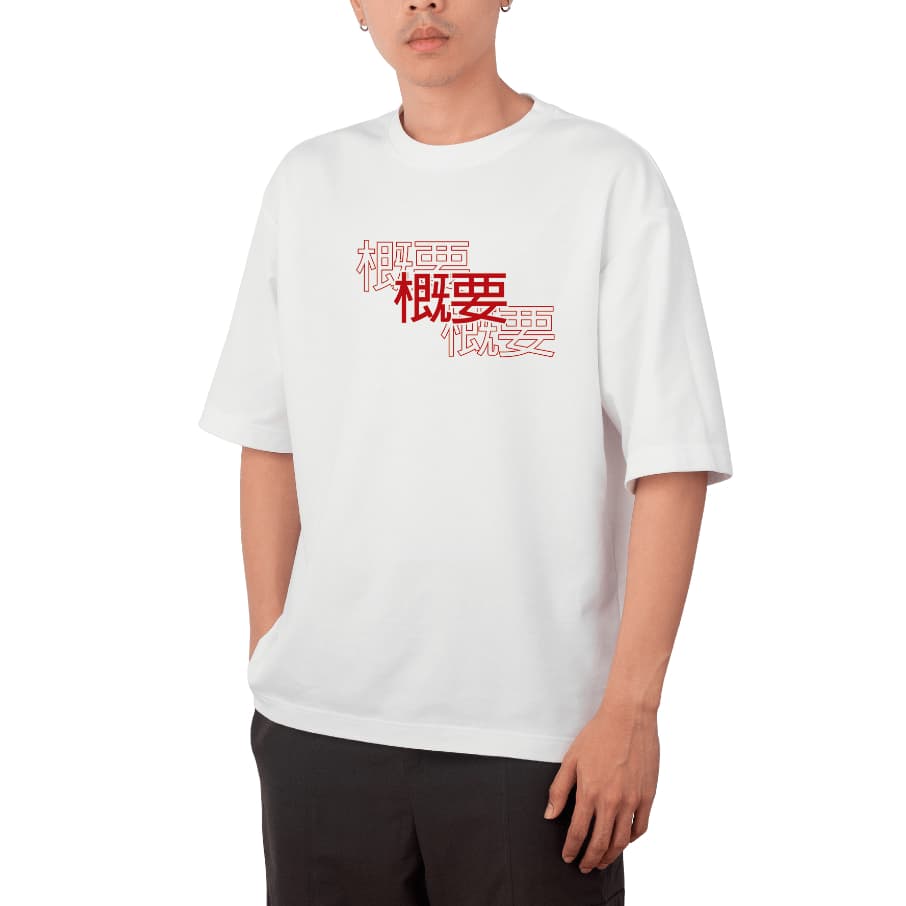 Camiseta Demo Hannya Anime Máscara Oversized Long Line Manga Curta Básica