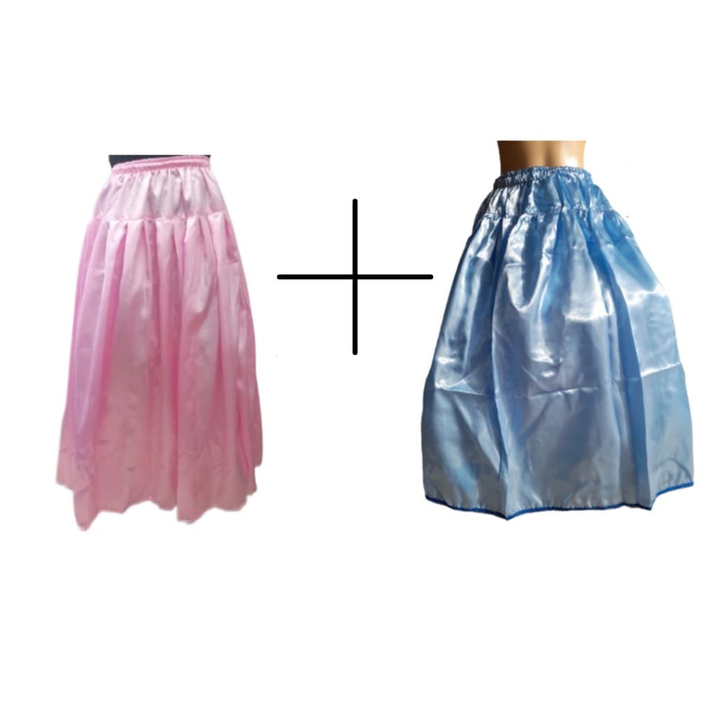 Kit 2 Saia De Cetim Rosa  e Azul ERÊS Candomblé/ Umbanda