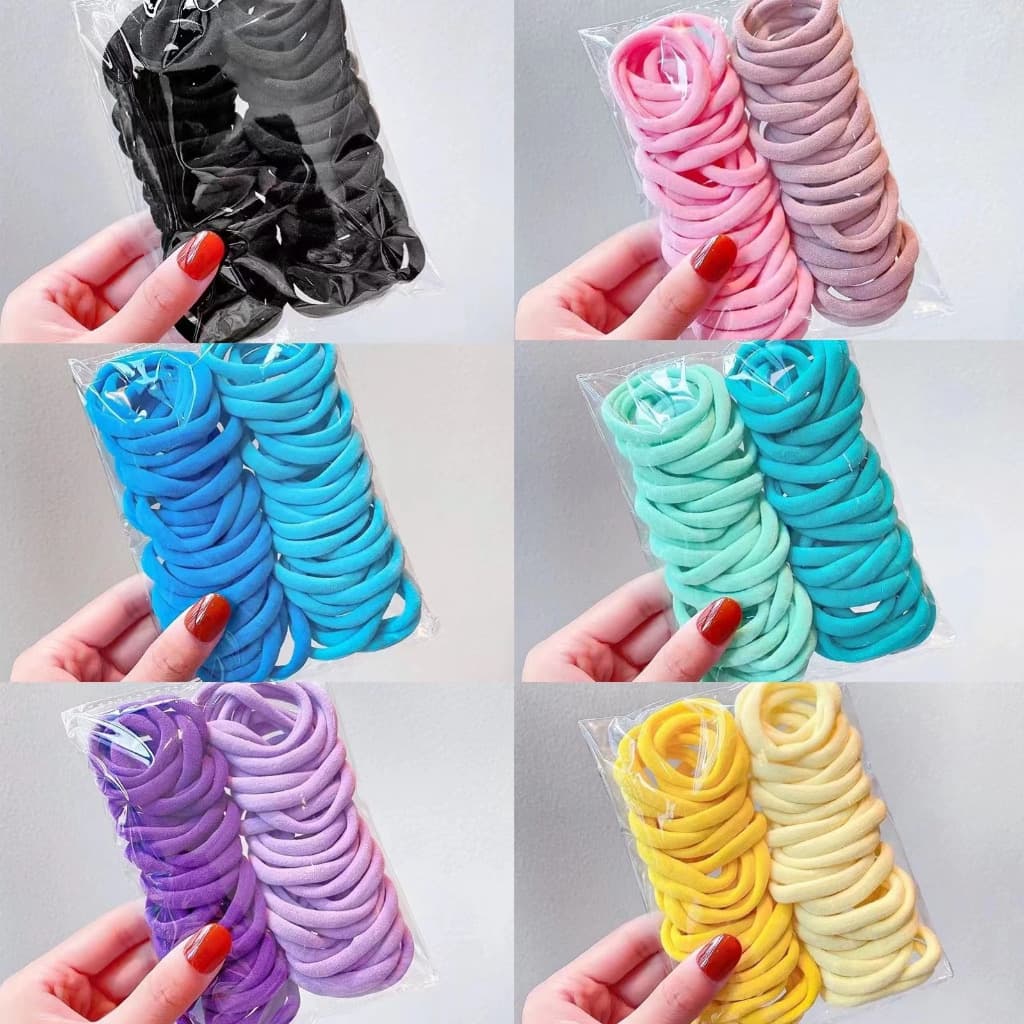 kit 50 Xuxinha Elástico de Cabelo Xuxinha Criança Adulto Rabicó 50 Unidades