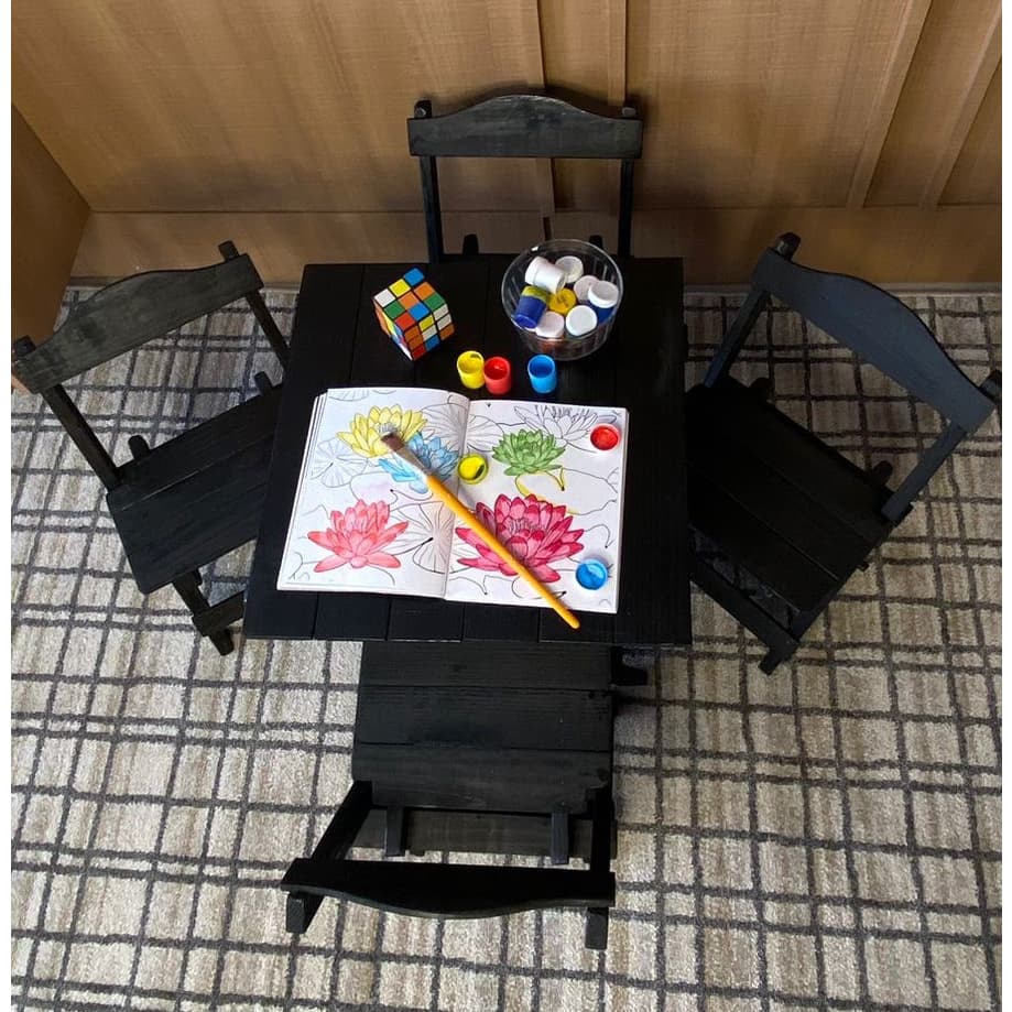 Mesinha Infantil Com 4 Cadeiras Para Área Gourmet Varanda Crianças Promoção Imperdível