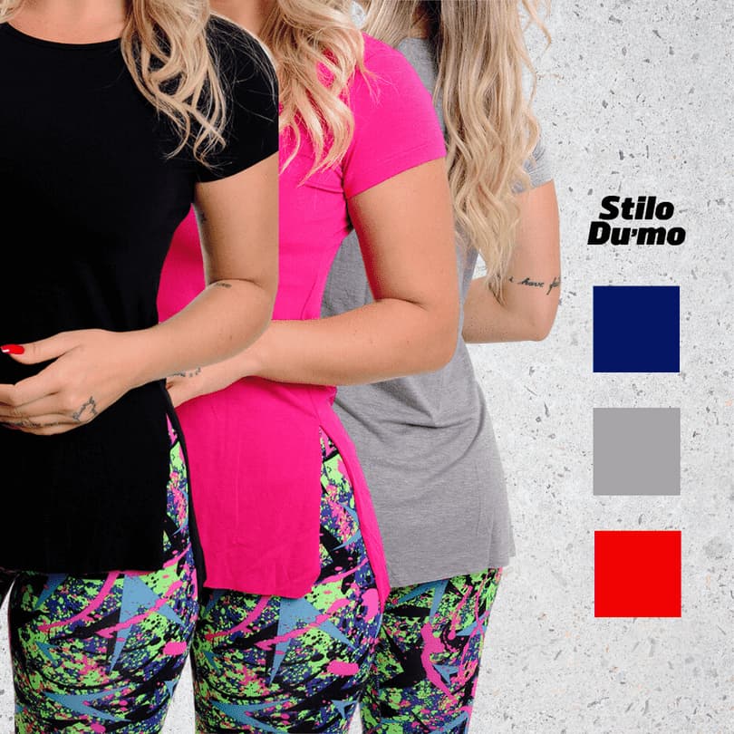 Kit C/ 3 Camiseta De Academia Vest Legging Tapa Bumbum Blusa Feminina