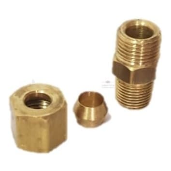 Conector P/ Tubo Cobre 1/4'' X Rosca 1/8'' Npt Compressor Ar