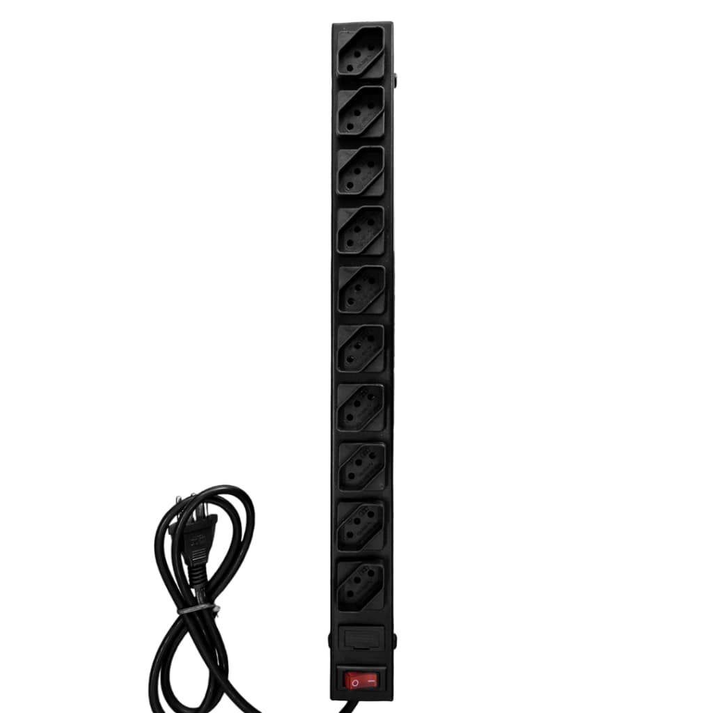 Régua 10 Tomadas Diagonais Para Rack 19   10a Bivolt