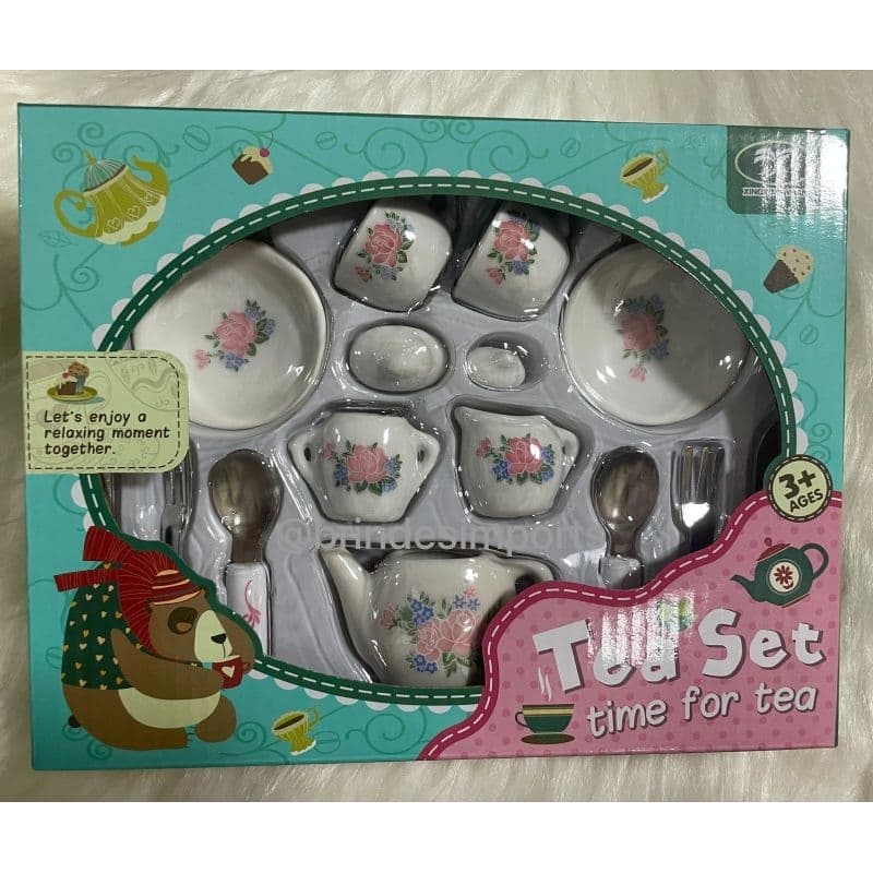 Kit Festa Do Chá Da Tarde 17 /21 Pçs Porcelana Infantil Tea Set Kit para Crianças