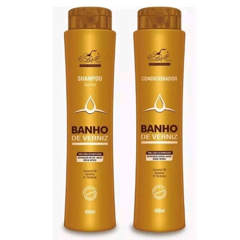 Kit Capilar Banho de Verniz Belkit 2 Produtos (Shampoo e Condicionador)