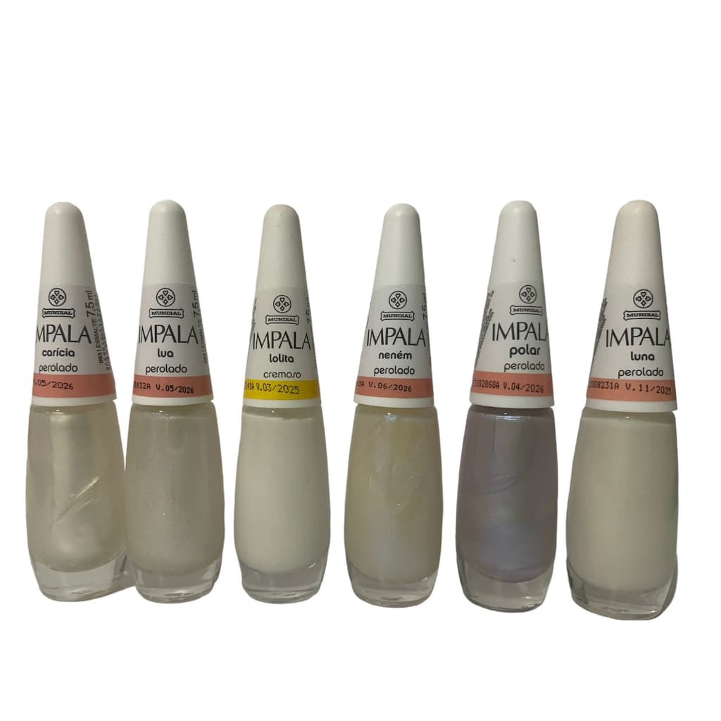 Kit Esmalte Impala Branco 6 cores (KIT 02)