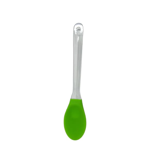 Colher De Silicone Verde Cabo Em Acrílico 25cm