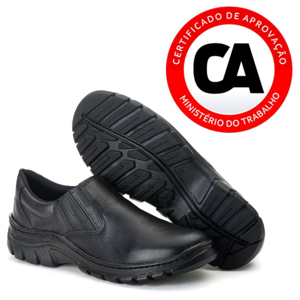Sapato De Segurança Bota Trabalho Preta Em Couro Legítimo RMS com C.A Leve Promoção