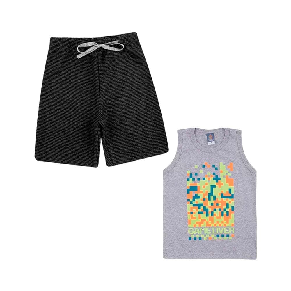 Conjunto Kit Regata Infantil e Shorts Menino de 4, 6, 8 Anos Promocao Roupa Menino Barata Precinho Barato Qualidade