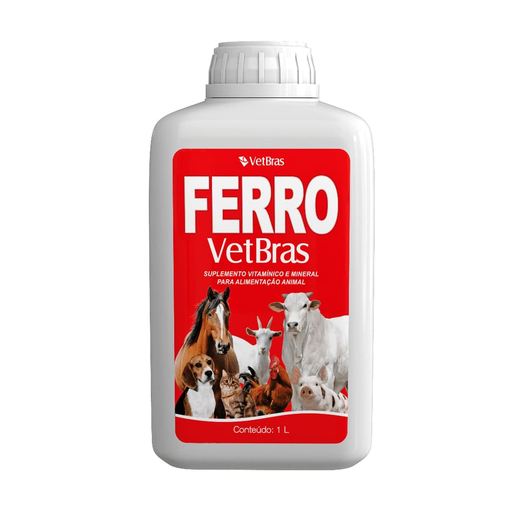 Ferro Vetbras Suplemento Vitamínico E Mineral Para Animais 01 litro