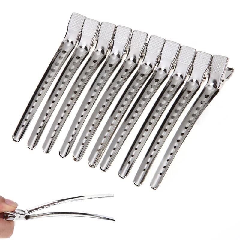 Presilha Jacaré Bico de Pato Metal - Grampos de Cabelo Aço Inoxidável  12 Pçs