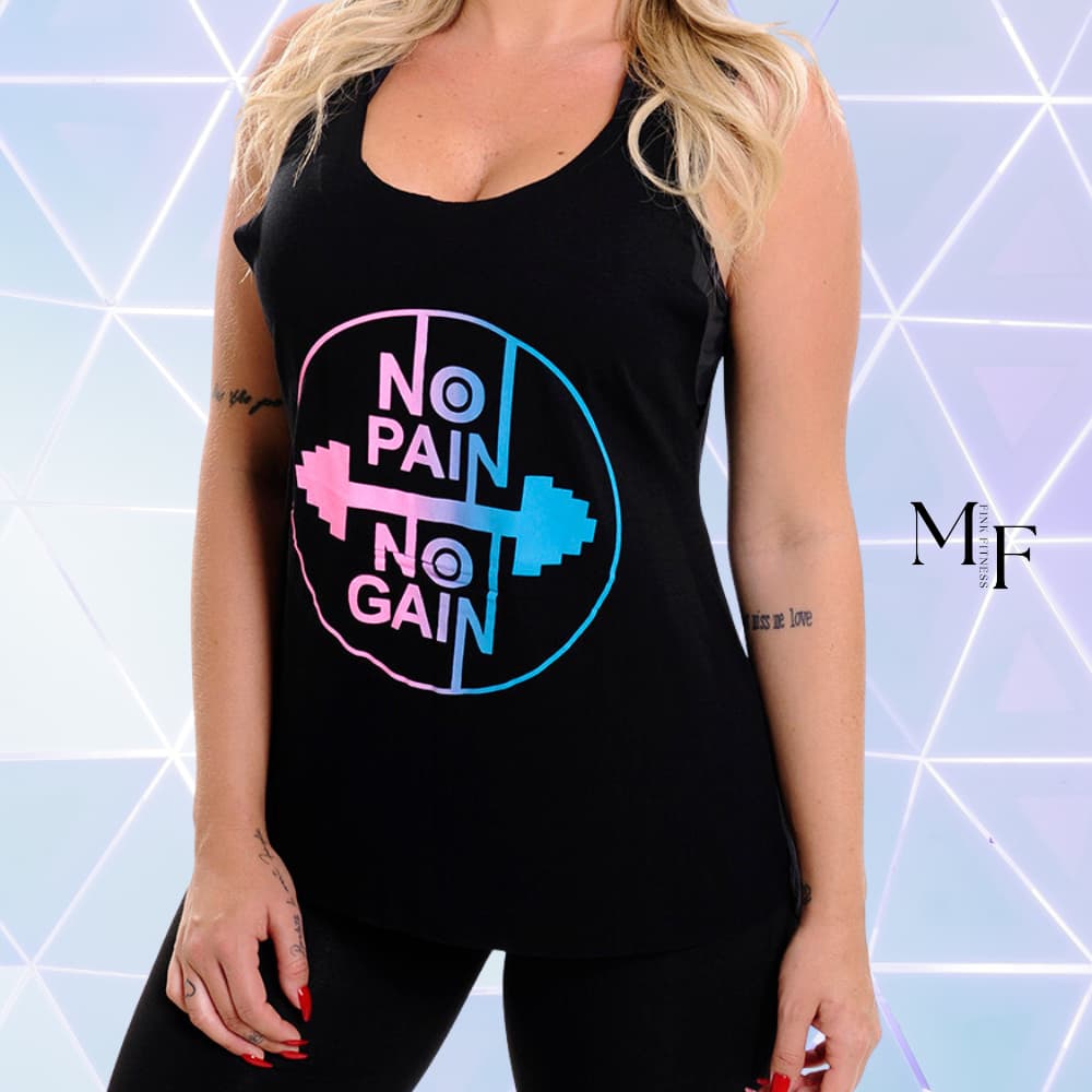 Regata Feminina Fitness Estampas De Academia