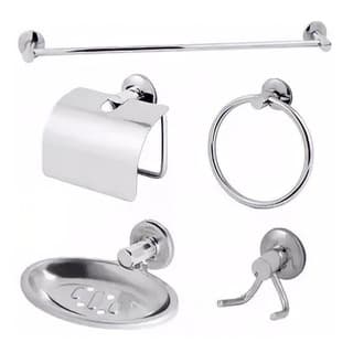 Kit Acessórios Stander Para Banheiro Cromado 05 Peças