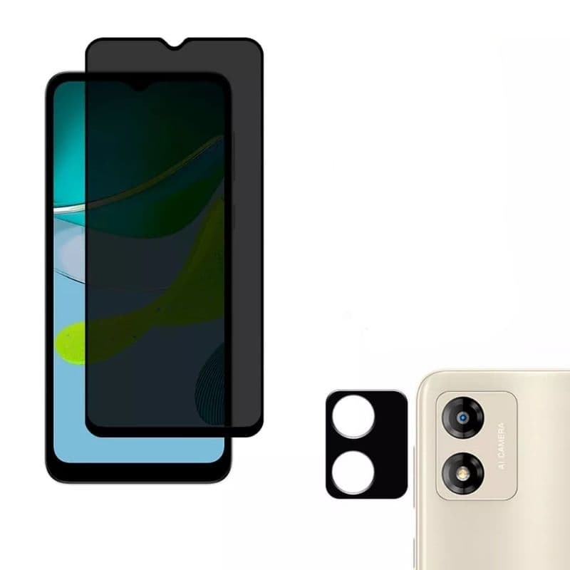 Kit Película Privacidade + Película da Câmera para Moto E13