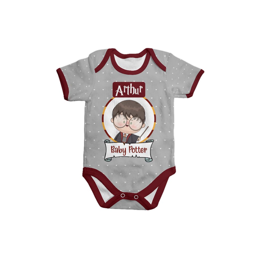 Body bebê personalizado com nome personagem HP