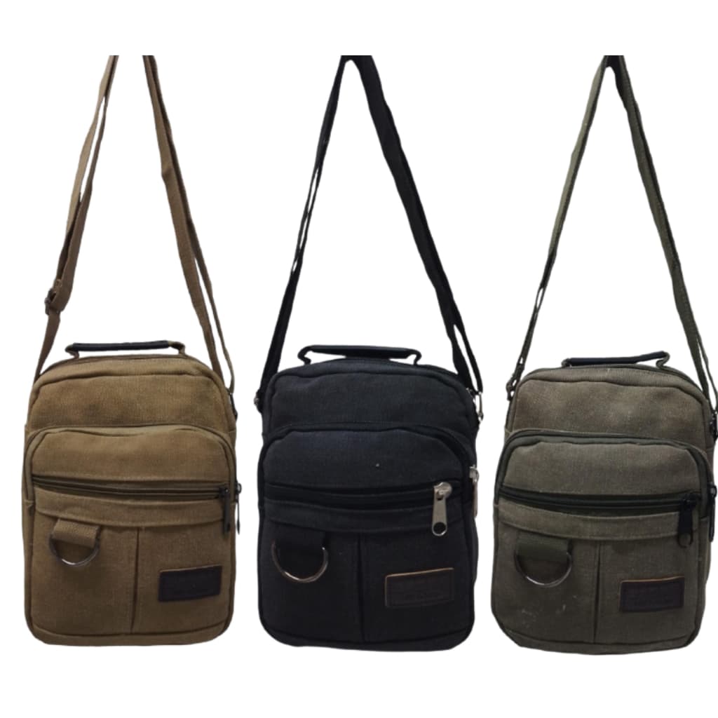 Bolsa de lona masculina transversal, bolsa tiracolo casual retrô portátil multifuncional KB-203