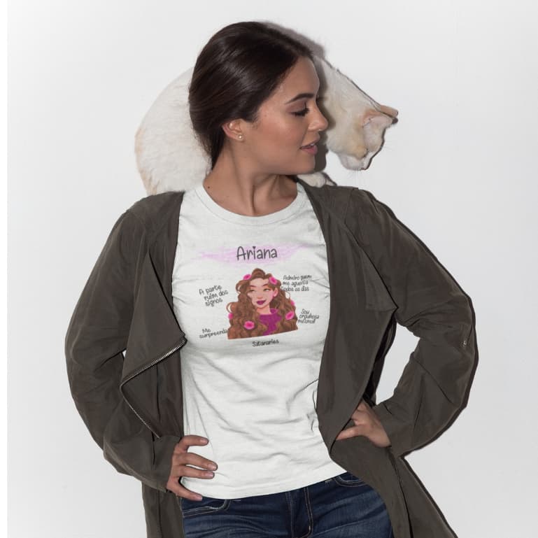 Camiseta Signos Algodão Frases Blusinha Áries -shirts