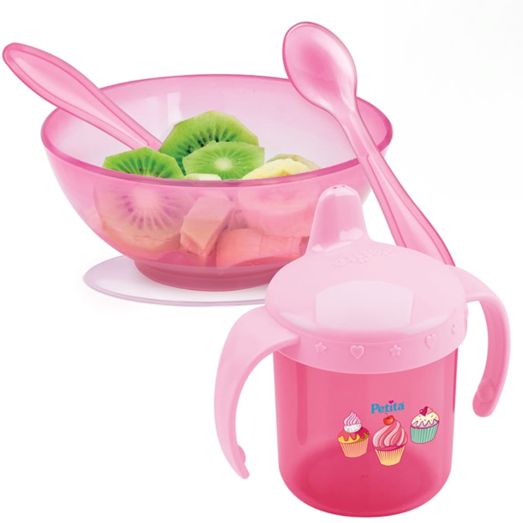 Kit Papinha Tigela Com Ventosa Copo Com Alça Colher Infantil Introdução Alimentar