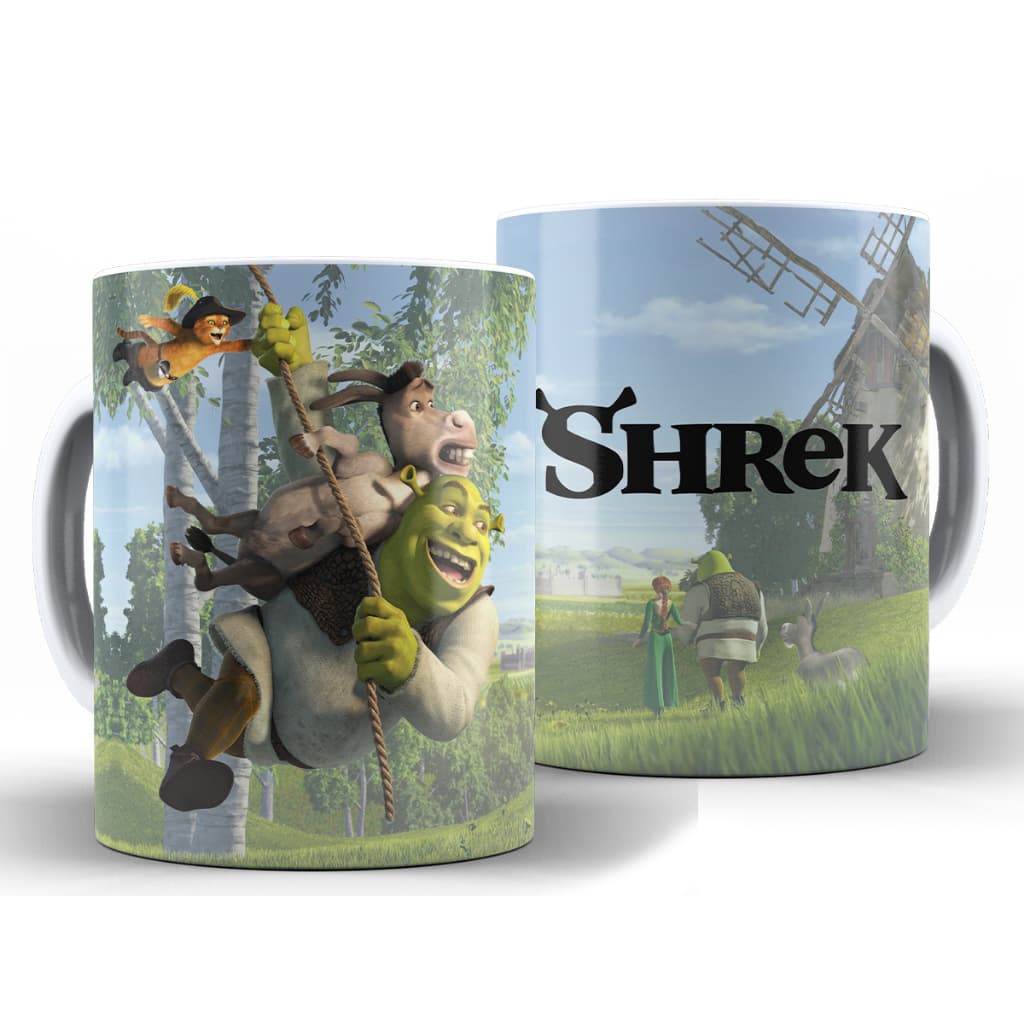 Caneca Shrek + Caixa - Xícara Divertida 325ML Cerâmica