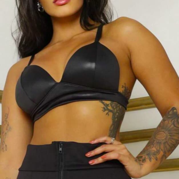 Top Cropped Cirre Feminino com Bojo tendência Moda Blogueira