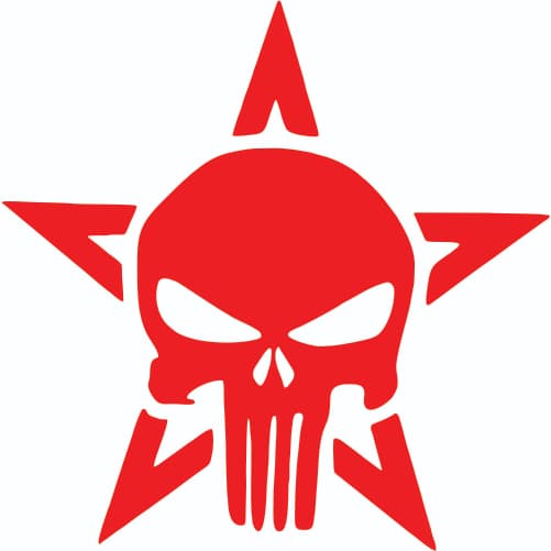 Adesivo Caveira Estrela Militar Punisher
